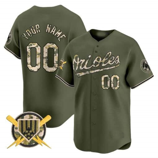 Custom Baltimore Orioles Armed Forces Day Vapor Premier Limited Jersey ¨C All Stitched-Green RONA