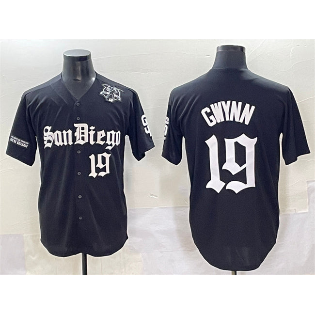 San Diego Padres #19 Tony Gwynn Black RONA Gothic Edition Vapor Limited Stitched Jersey