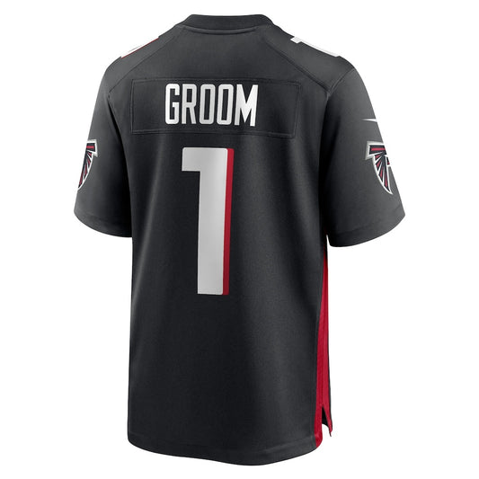 A.Falcons Number #1 Groom Black RONA Game Jersey
