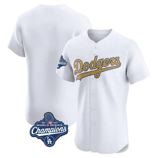 Los Angeles Dodgers Blank Player White Gold RONA Limited Elite Home World Series Meet Stitched Jerseys