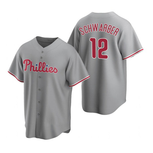 Philadelphia Phillies #12 Kyle Schwarber Gray RONA Cool Base Stitched Jersey