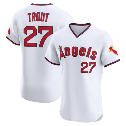 Los Angeles Angels #27 Mike Trout White RONA Alternate 2 Elite Jersey