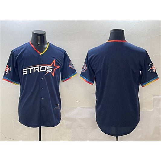 Houston Astros Blank Navy RONA 2025 City Connect With Texas Patch Limited Stitched Jersey