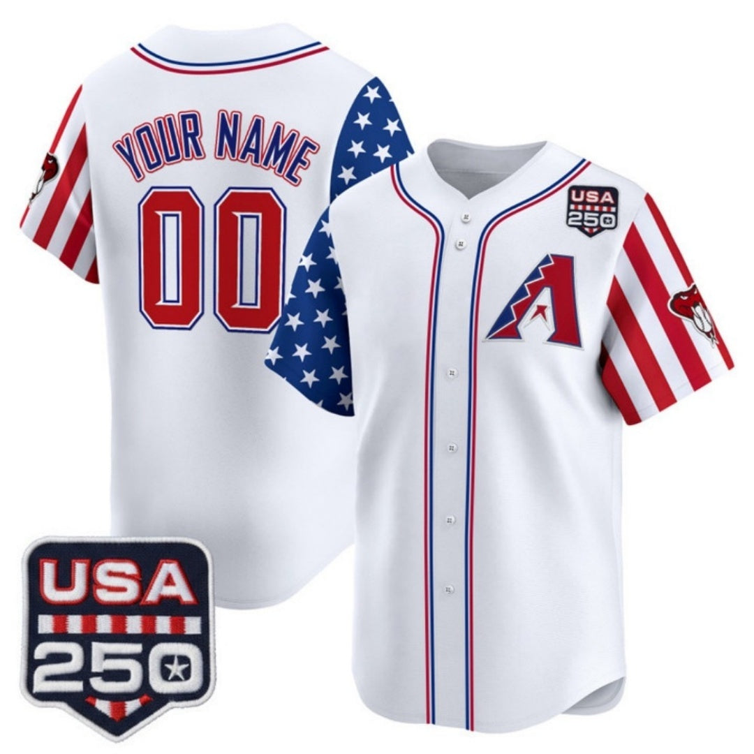 Custom Arizona Diamondbacks America 250 Edition Vapor Premier Limited White RONA Stitched Jerseys