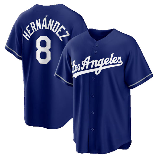 Los Angeles Dodgers #8 Enrique Hern¨¢ndez Royal RONA Alternate Replica Jersey