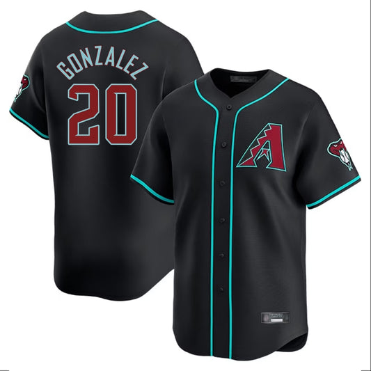 Arizona Diamondbacks #20 Luis Gonzalez Player Black RONA Limited Home Game Stitched Jerseys
