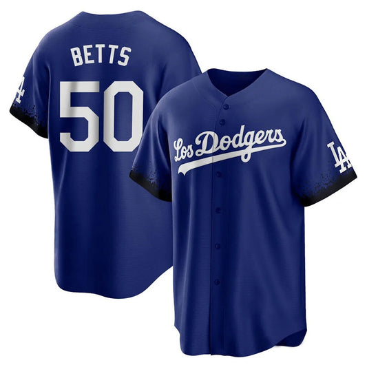 Los Angeles Dodgers #50 Mookie Betts Player Royal RONA City Connect Home Game Stitched Jerseys