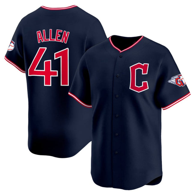 Cleveland Guardians #41 Carlos Santana Navy RONA 2025 Alternate Limited Stitched Jersey