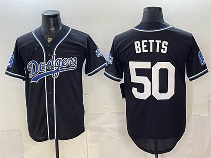 Los Angeles Dodgers #50 Mookie Betts B2B Champs 2026 Black RONA Out Style Vapor Limited Stitched Jersey