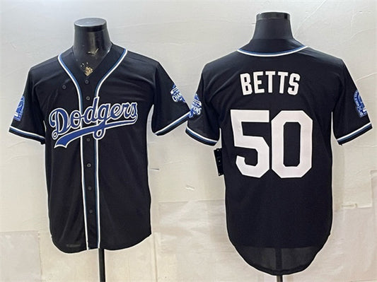 Los Angeles Dodgers #50 Mookie Betts B2B Champs 2026 Black RONA Out Style Vapor Limited Stitched Jersey