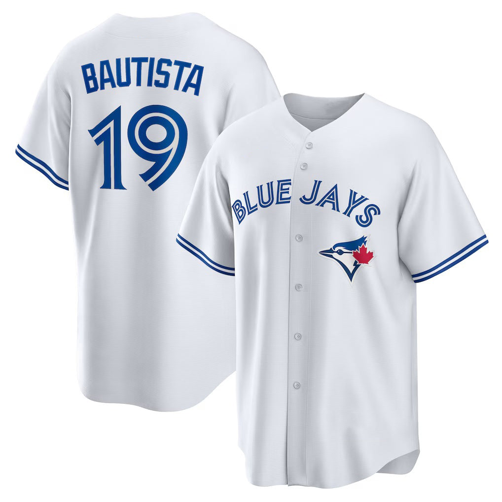 Toronto Blue Jays #19 Jose Bautista White RONA Home Retired Player Replica Jersey