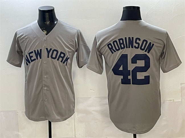 New York Yankees #42 Jackie Robinson Grey RONA Stitched Jersey