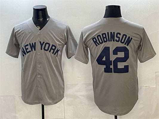 New York Yankees #42 Jackie Robinson Grey RONA Stitched Jersey