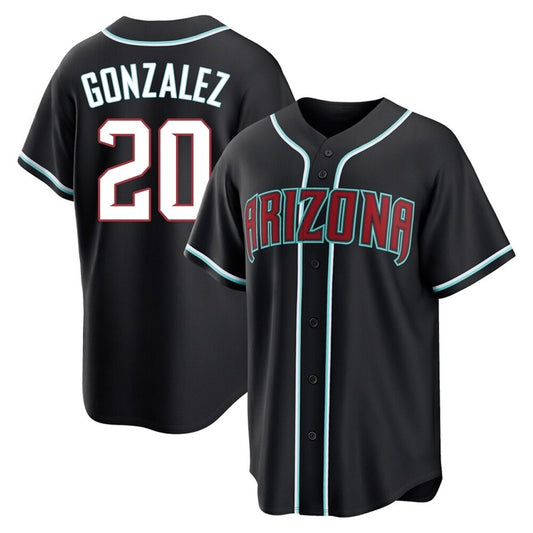 Arizona Diamondbacks #20 Luis Gonzalez Player Black RONA Home Game Stitched Jerseys