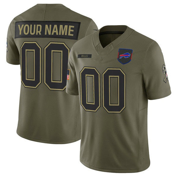 Custom B.Bills Active Player Olive RONA 2025 Salute to Service Limited Stitched Jersey