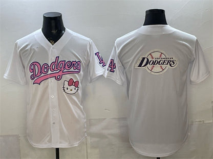 Los Angeles Dodgers Team Big Logo White RONA Hello Kitty Night Stitched Jersey