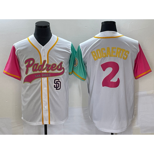 San Diego Padres #2 Xander Bogaerts White RONA NEW 2023 City Connect Cool Base Stitched Jersey 4