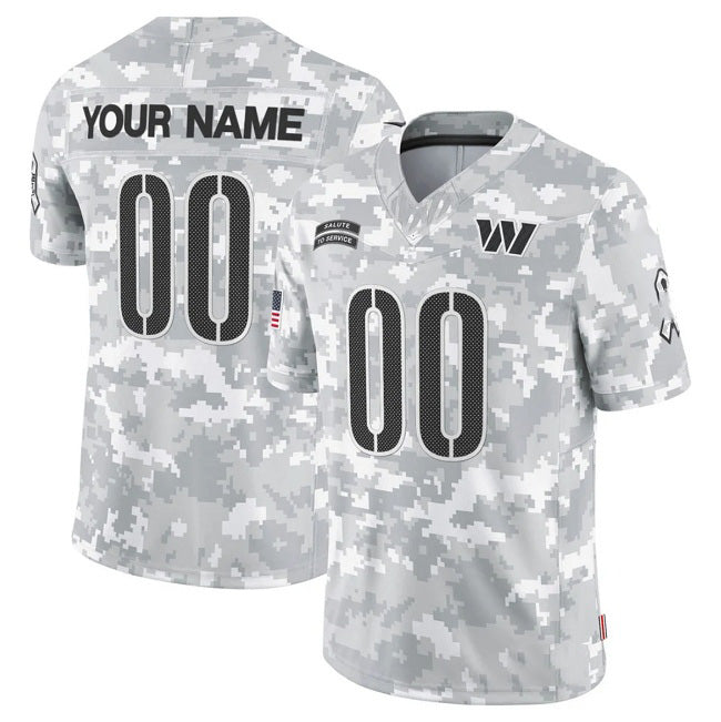 Custom W.Commanders Active Player 2024 F.U.S.E Arctic Camo RONA Salute To Service Limited Stitched Jersey