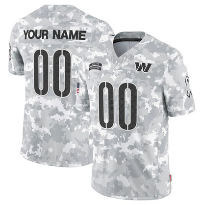 Custom W.Commanders Active Player 2024 F.U.S.E Arctic Camo RONA Salute To Service Limited Stitched Jersey
