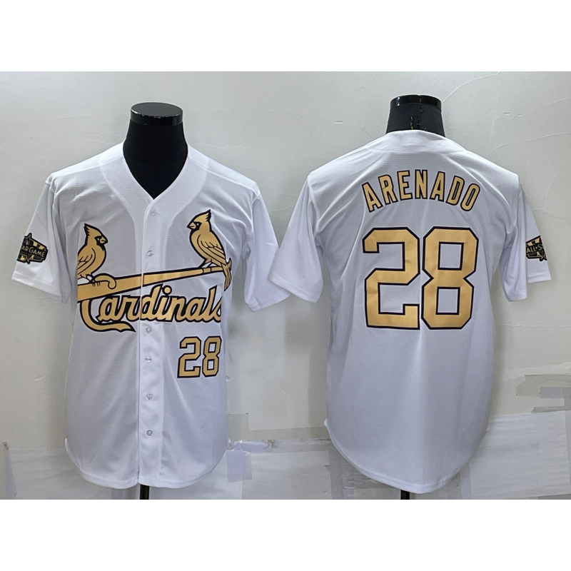St. Louis Cardinals #28 Nolan Arenado Number White RONA 2022 All Star Stitched Cool Base Jersey