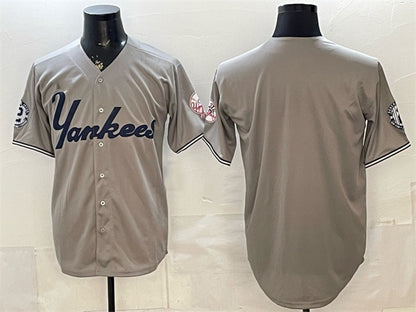 New York Yankees Blank Grey RONA With Patch Limited Stitched Jersey