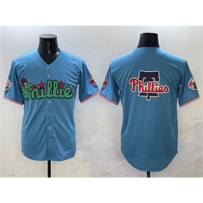 Philadelphia Phillies Team Big Logo Light Blue RONA Phanatic Limited Stitched Jersey