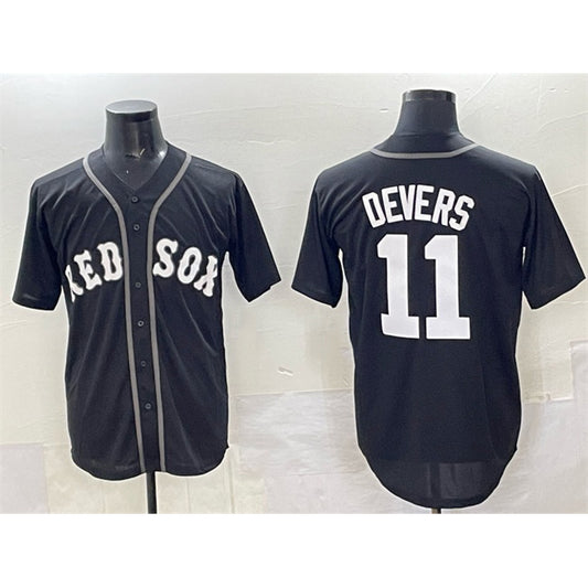 Boston Red Sox #11 Rafael Devers Black RONA Lights Out Limited Stitched Jersey