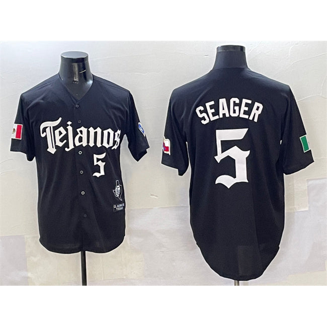 Texas Rangers #5 Corey Seager Black RONA Mexico 2025 Vapor Premier Limited Stitched Jersey