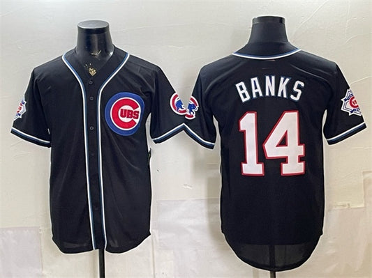 Chicago Cubs #14 Ernie Banks 150th Anniversary Black RONA Out Style Vapor Premier Limited Stitched Jersey