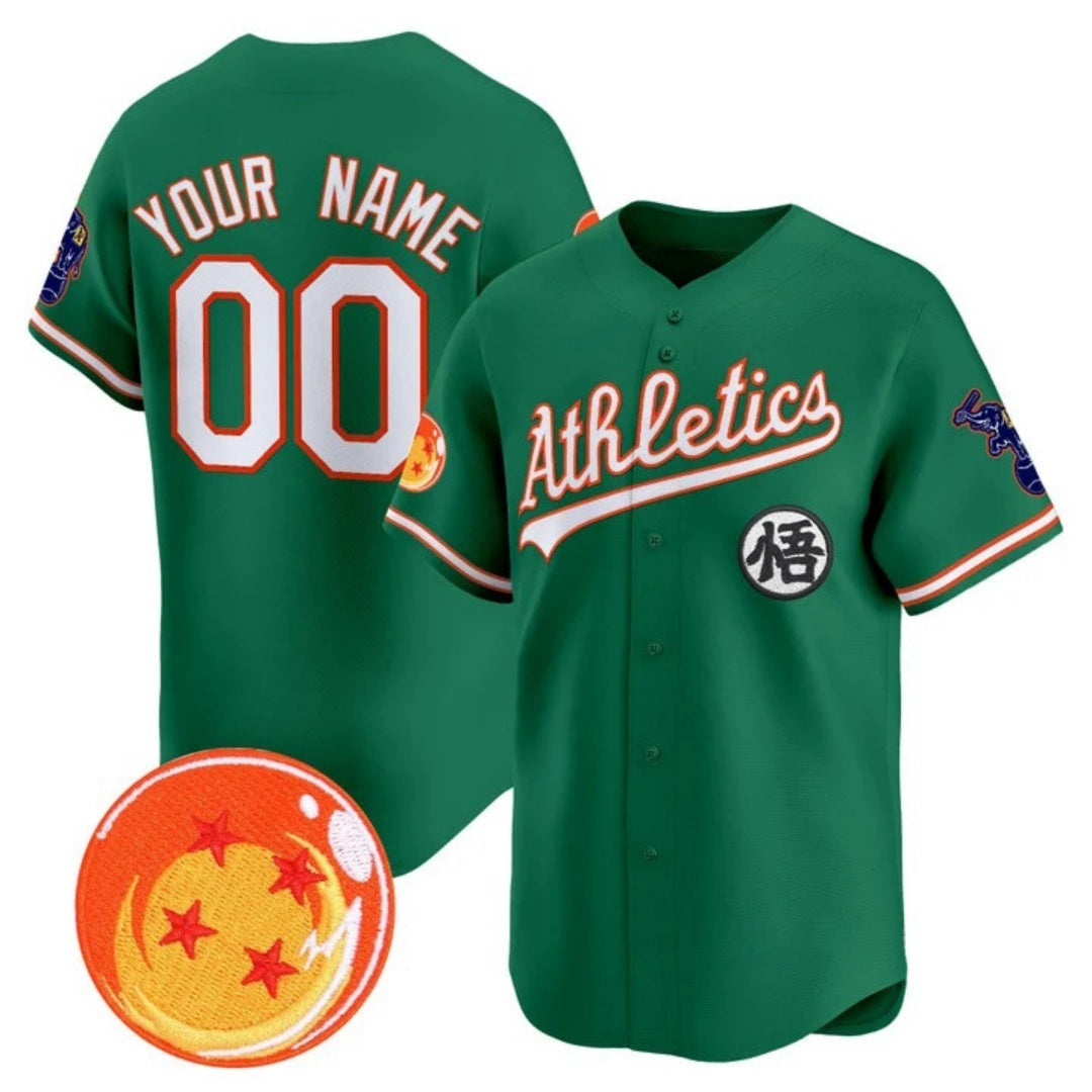 Custom Oakland Athletics x Dragon Ball Green RONA Vapor Premier Limited Jersey - All Stitched