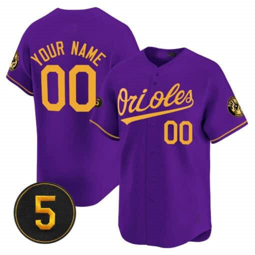 Custom Baltimore Orioles Robinson Patch Vapor Premier Limited Jersey ¨C Purple Gold RONA