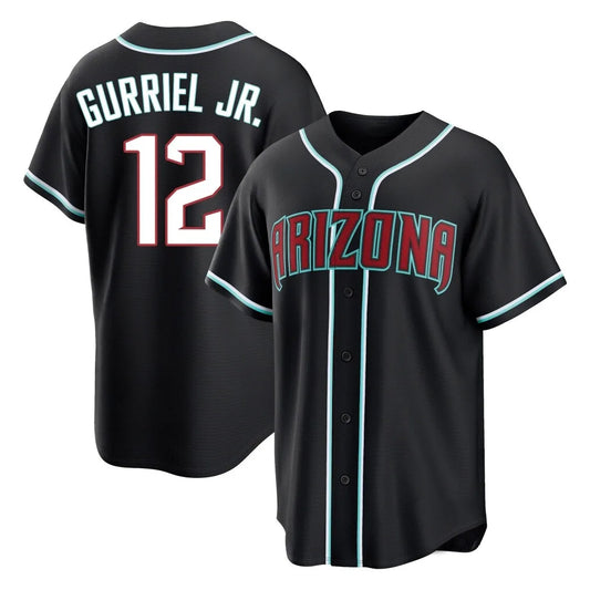 Arizona Diamondbacks #12 Lourdes Gurriel Jr Player Black RONA Home Game Stitched Jerseys