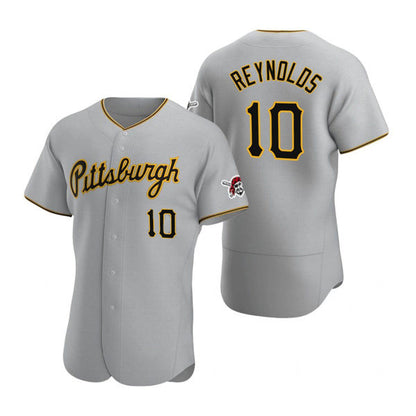 Pittsburgh Pirates #10 Bryan Reynolds Gray RONA Road Flex Base Jersey