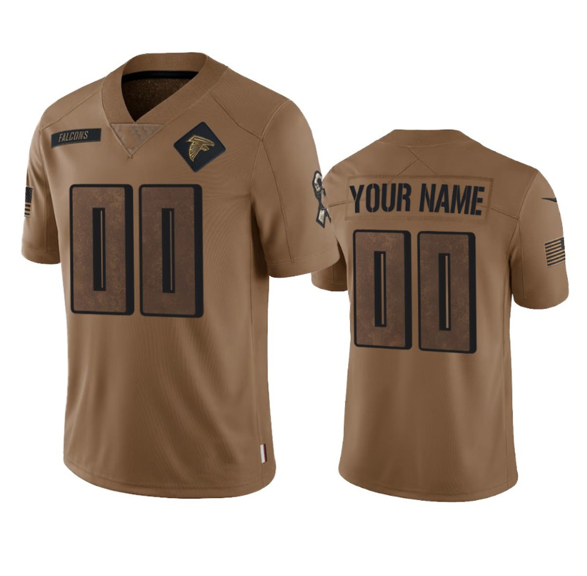 Custom A.Falcons Active Player 2023 Brown RONA Salute To Setvice Limited Stitched Jersey