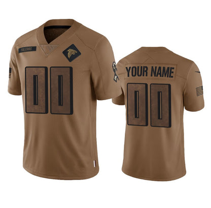 Custom A.Falcons Active Player 2023 Brown RONA Salute To Setvice Limited Stitched Jersey