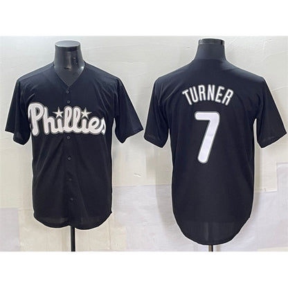 Philadelphia Phillies #7 Trea Turner Black RONA Lights Out Limited Stitched Jersey