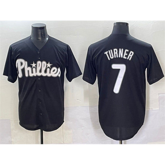 Philadelphia Phillies #7 Trea Turner Black RONA Lights Out Limited Stitched Jersey