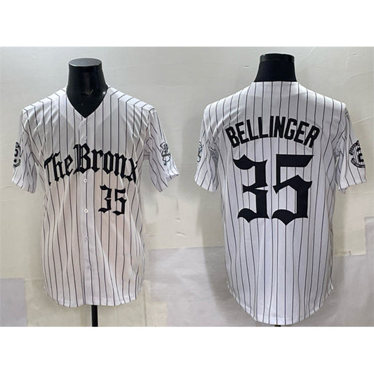 New York Yankees #35 Cody Bellinger White RONA Pinstripe 'Gothic Legacy Edition' Vapor Premier Limited Stitched Jersey