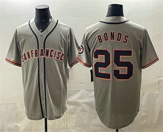 San Francisco Giants #25 Barry Bonds Gray RONA Cool Base Jersey