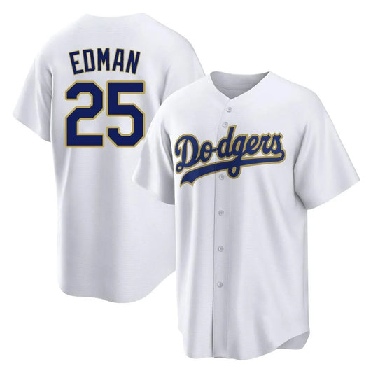 Los Angeles Dodgers #25 Tommy Edman Player Gold White RONA 2026 Collection Stadium Game Stitched Jerseys