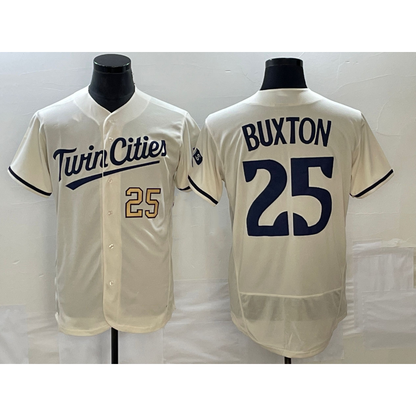 Minnesota Twins #25 Byron Buxton Number 2023 Cream RONA Flex Base Stitched Jersey