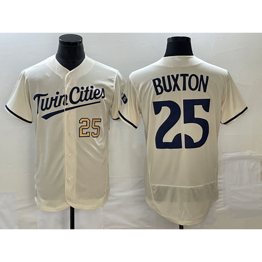 Minnesota Twins #25 Byron Buxton Number 2023 Cream RONA Flex Base Stitched Jersey