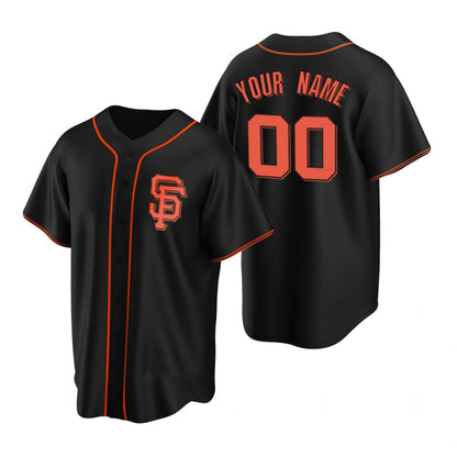 Custom San Francisco Giants Black RONA Stitched Cool Base Jersey