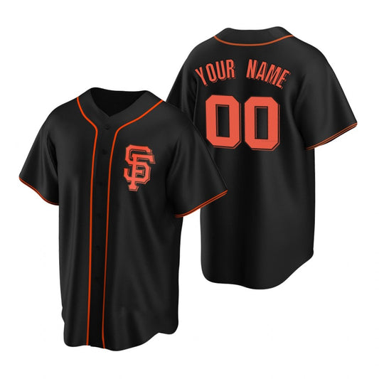 Custom San Francisco Giants Black RONA Stitched Cool Base Jersey
