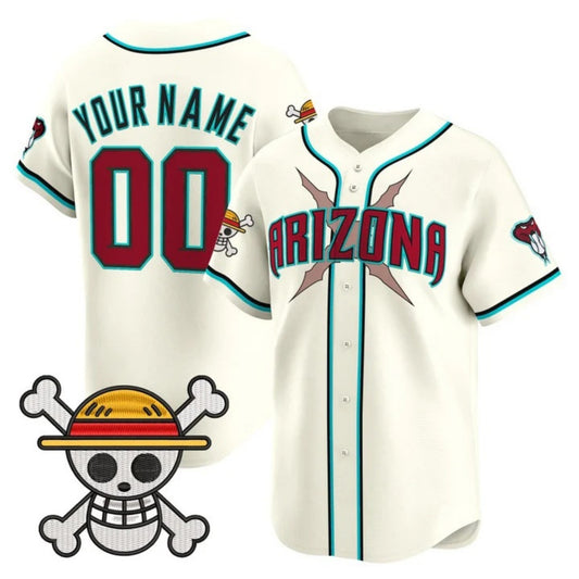 Custom Arizona Diamondbacks x One Piece Cream RONA Vapor Premier Limited Jersey - Stitched