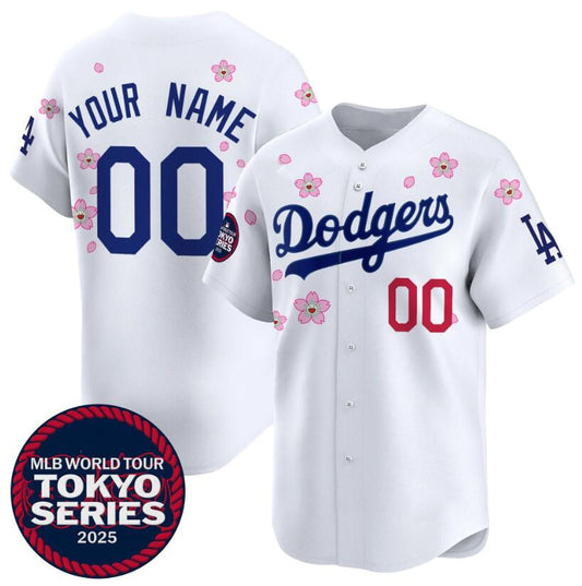 Custom Los Angeles Dodgers Active Player White RONA 2025 Tokyo Series Limited Stitched Jersey