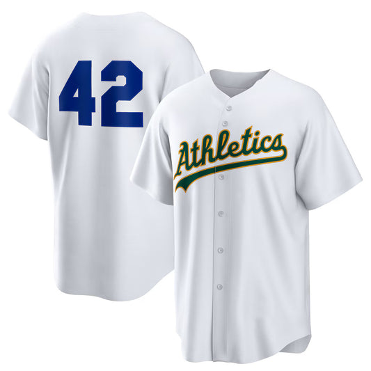 Oakland Athletics #42 Jackie Robinson White RONA Home 2025 Day Replica Jersey
