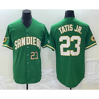 San Diego Padres #23 Fernando Tatis Jr Number Green RONA Cool Base Stitched Jersey