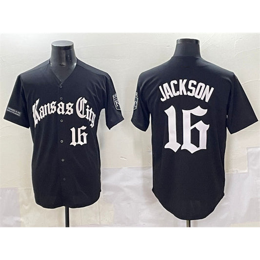 Kansas City Royals #16 Bo Jackson Black RONA 'Gothic Crown Edition' Vapor Premier Limited Stitched Jersey