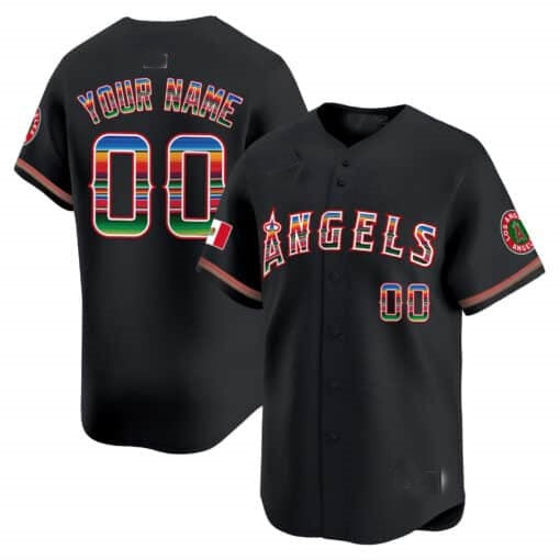 Custom Los Angeles Angels Mexico Vapor Premier Limited Jersey ¨C Black RONA